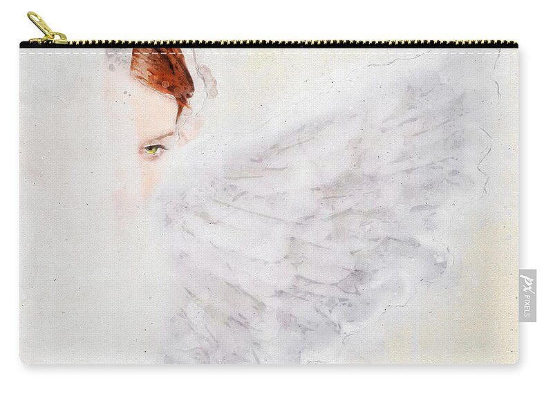 Angel Carry-all Pouch featuring the digital art Light Angel by Geir Rosset