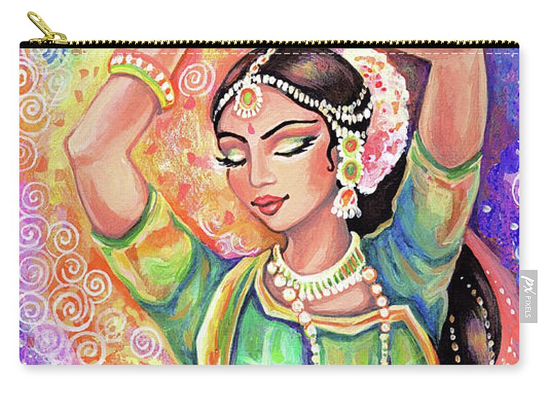 Indian Dancer Zip Pouch featuring the painting Light of Ishwari by Eva Campbell