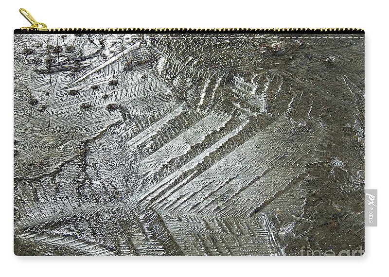 Ice Formations Zip Pouch featuring the photograph Light on the frozen path by Nicola Finch