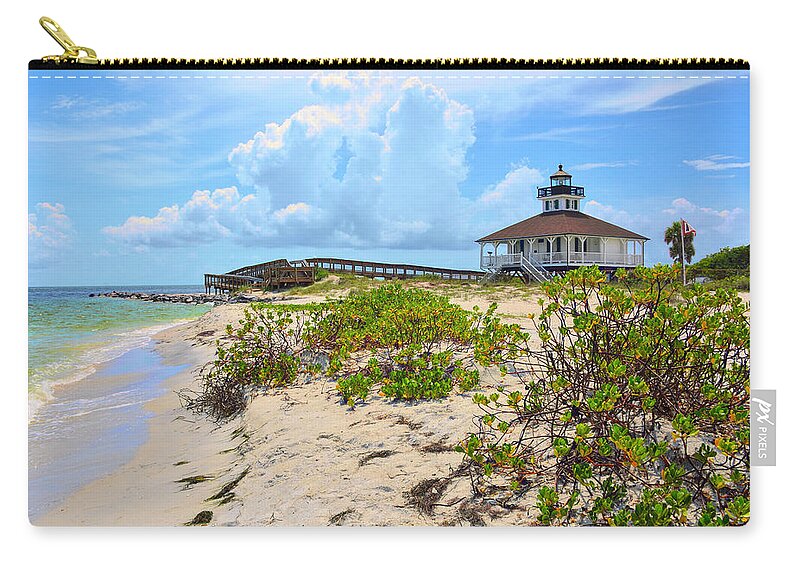 Boca Grande Zip Pouch featuring the photograph Lighthouse by Alison Belsan Horton