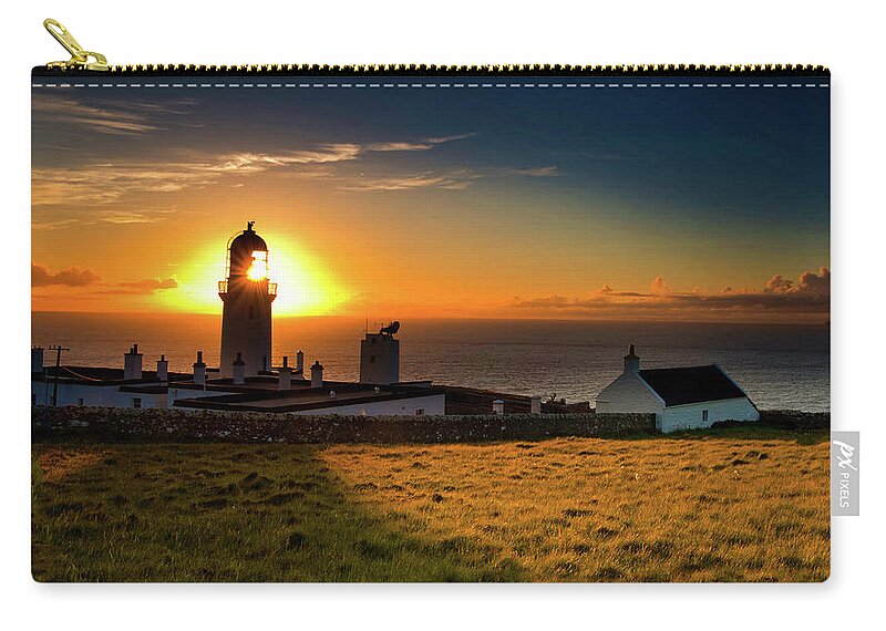 Scotland Zip Pouch featuring the digital art Lighthouse, by Remigiusz MARCZAK