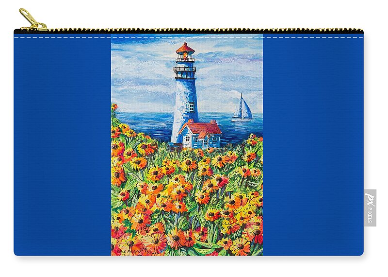 Lighthouse Carry-all Pouch featuring the painting Lighthouse Vista by Diane Phalen