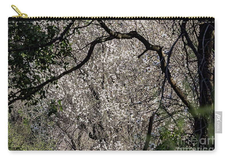 Almond Zip Pouch featuring the photograph Like a white wall by Arik Baltinester