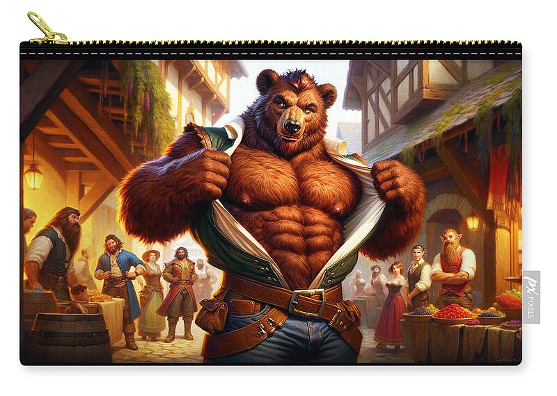 Bears Zip Pouch featuring the digital art Like What you See? by Shawn Dall
