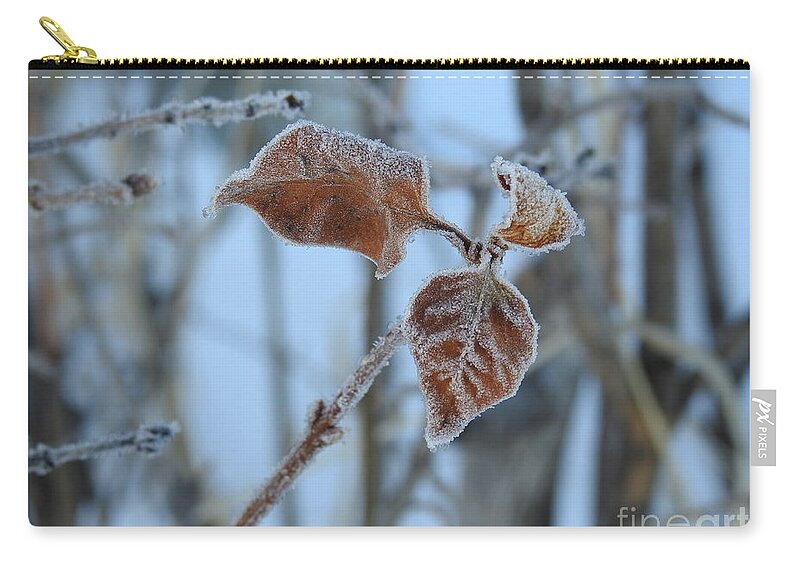 Frost Zip Pouch featuring the photograph Lilac leaves by Nicola Finch