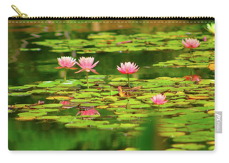 Water Zip Pouch featuring the photograph Lilly on the Lake by Marcus Jones