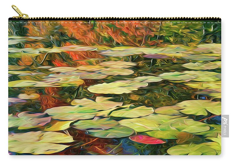  Zip Pouch featuring the digital art Lillypads by Cindy Greenstein
