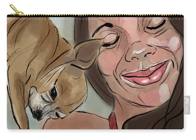 Portrait Zip Pouch featuring the digital art Lily And Riley by Michael Kallstrom