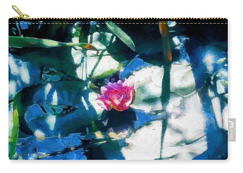 Lily Carry-all Pouch featuring the mixed media Lily in the Shallows by Christopher Reed