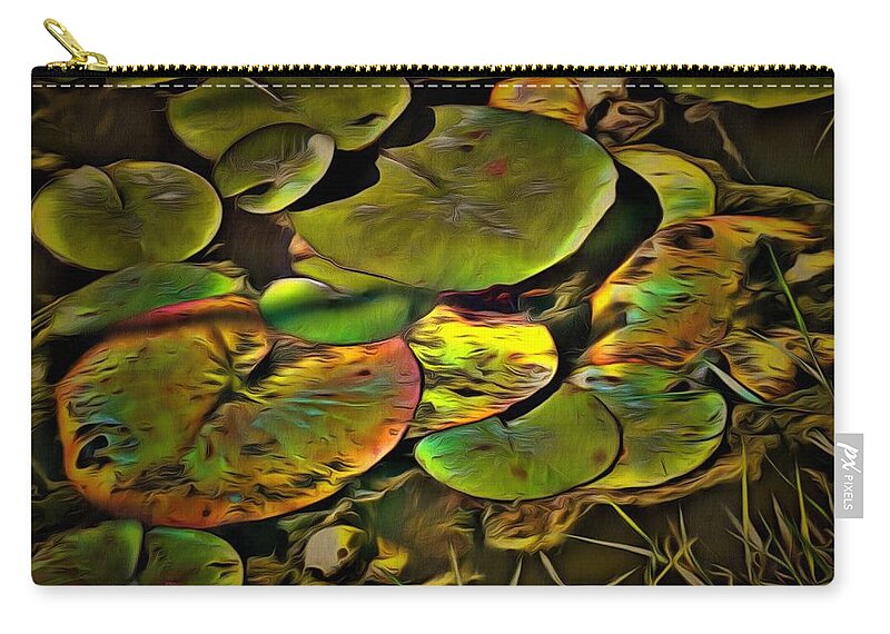Lily Carry-all Pouch featuring the mixed media Lily Pads by Christopher Reed