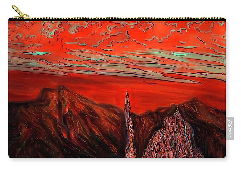 Landscape Zip Pouch featuring the digital art Liminal by Angela Weddle