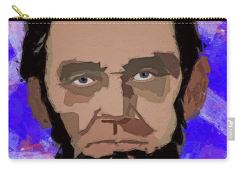 Lincoln Zip Pouch featuring the painting Lincoln by Dan Sproul