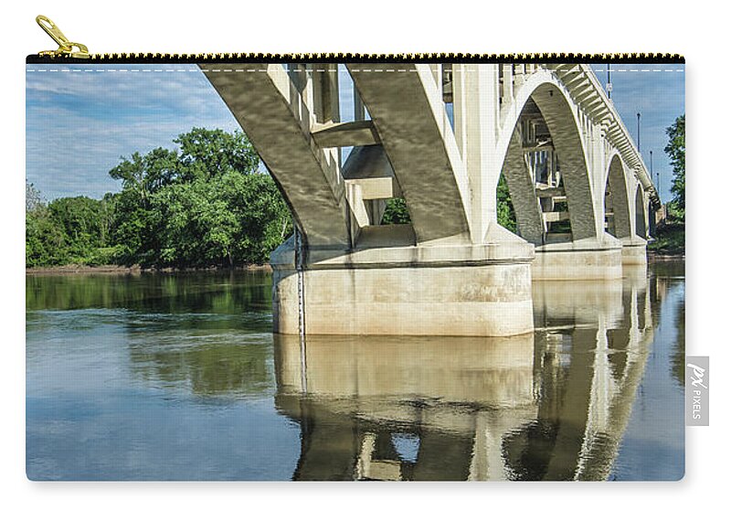 Lincoln Zip Pouch featuring the photograph Lincoln Memorial Bridge 3 - Vincennes - Indiana by Gary Whitton