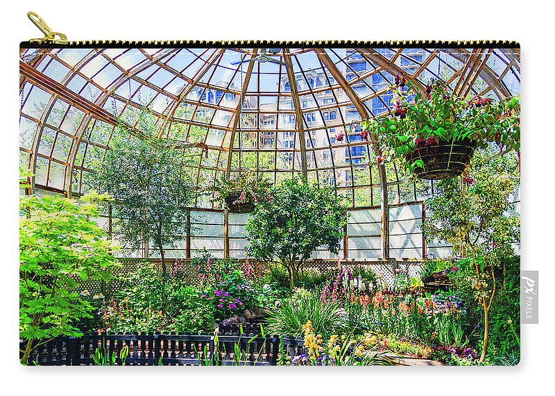 Architecture Zip Pouch featuring the photograph Lincoln Park Conservatory-001-C by David Allen Pierson