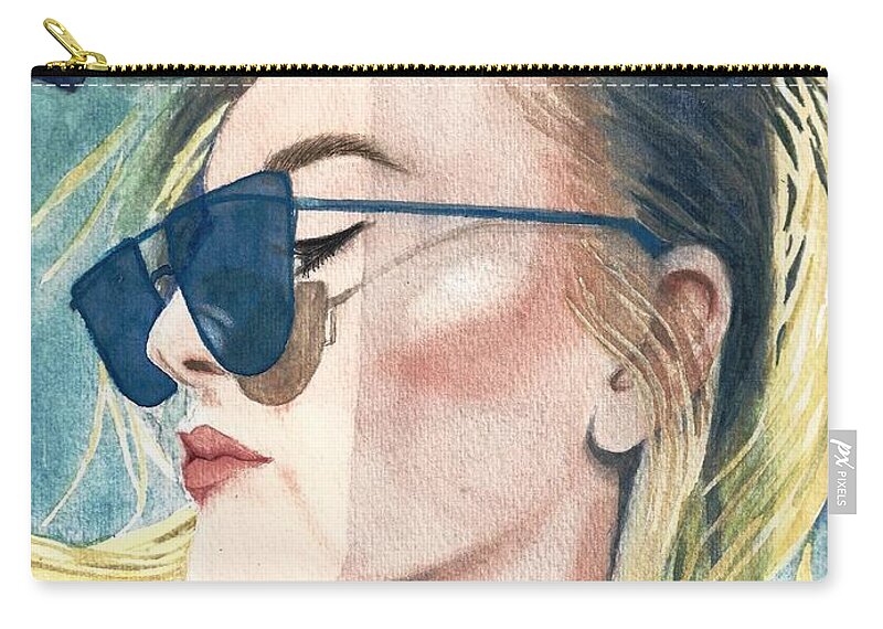 Portrait Zip Pouch featuring the painting Lindsay by Vicki B Littell