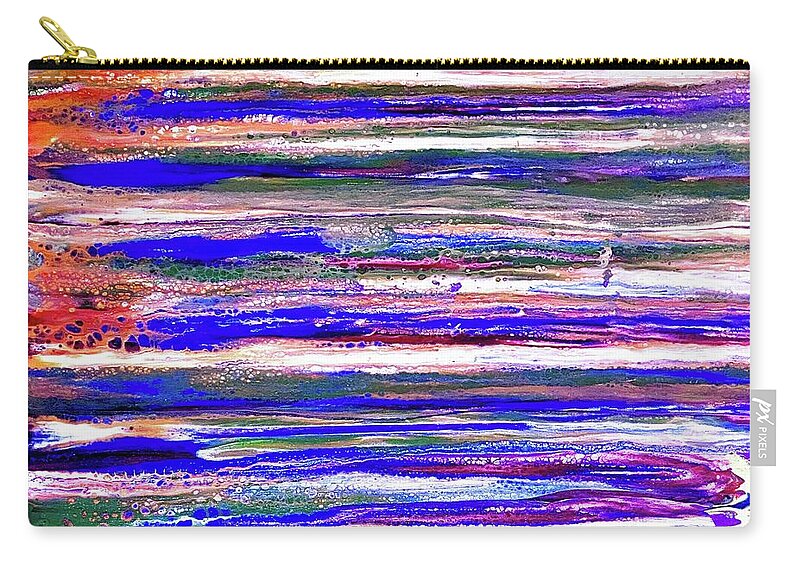Abstract Zip Pouch featuring the painting Patriotic by Pour Your heART Out Artworks