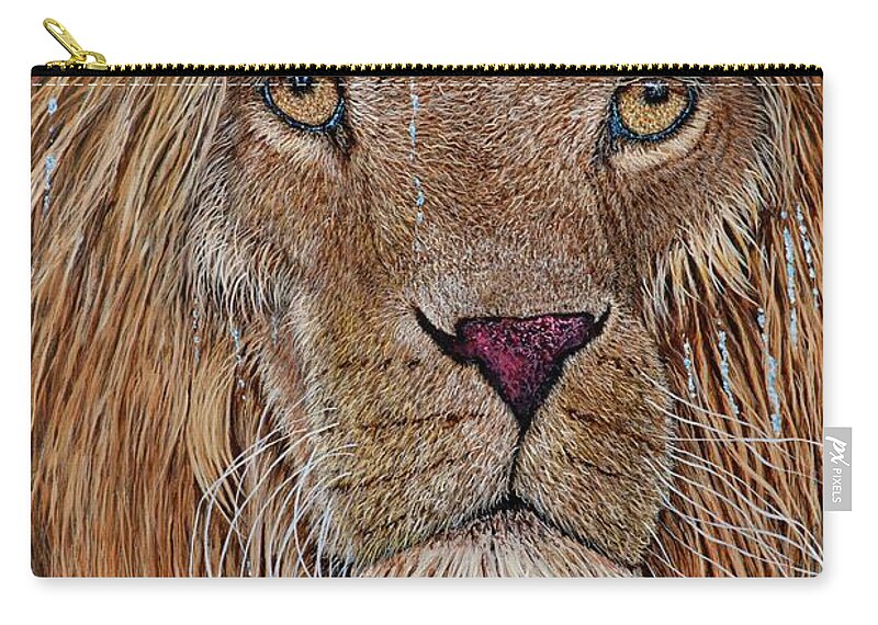 Liona Zip Pouch featuring the painting King's Rain by David Joyner