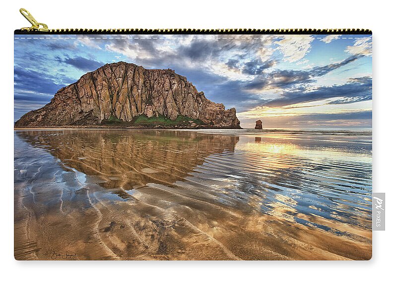 Morro Bay Zip Pouch featuring the photograph Liquid Gold by Beth Sargent