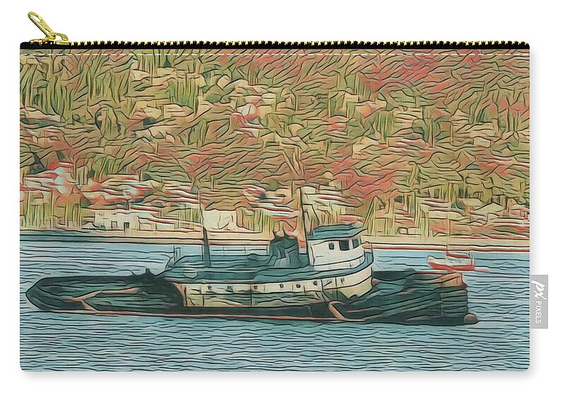  Zip Pouch featuring the painting Listing to Starboard by Kurt Hausmann