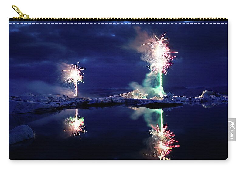 Fireworks Zip Pouch featuring the photograph Little brother, big brother by Christopher Mathews