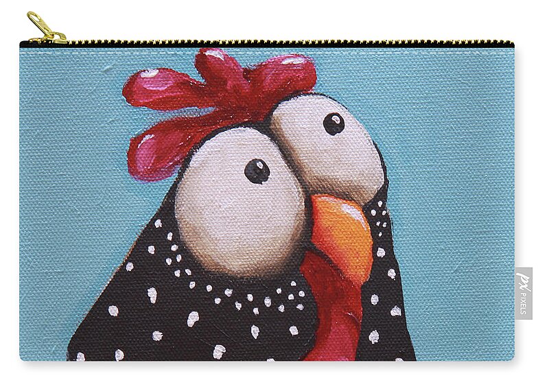 Chicken Zip Pouch featuring the painting Little Chicken by Lucia Stewart