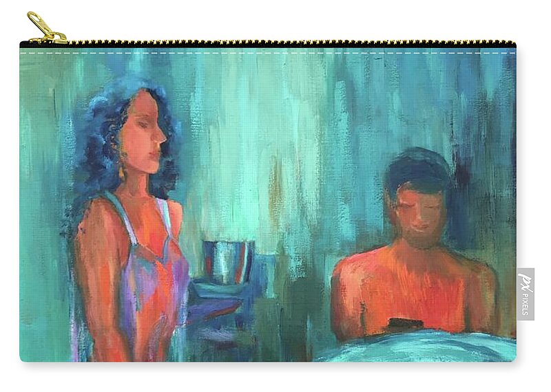 Little Pleasures Zip Pouch featuring the painting Little Pleasures by Geeta Yerra