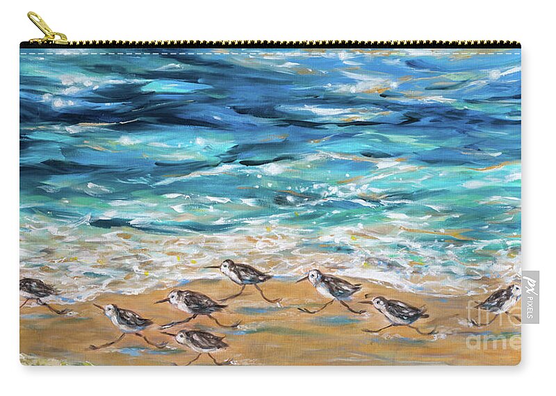 Ocean Zip Pouch featuring the painting Little Rebel Dash by Linda Olsen