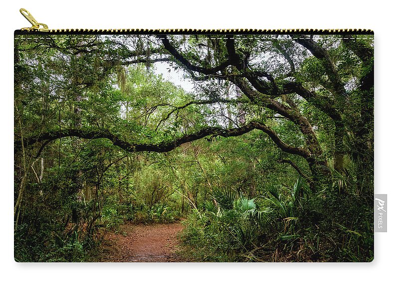 Trail Zip Pouch featuring the photograph Little Talbot Island Winding Trail by Debra and Dave Vanderlaan