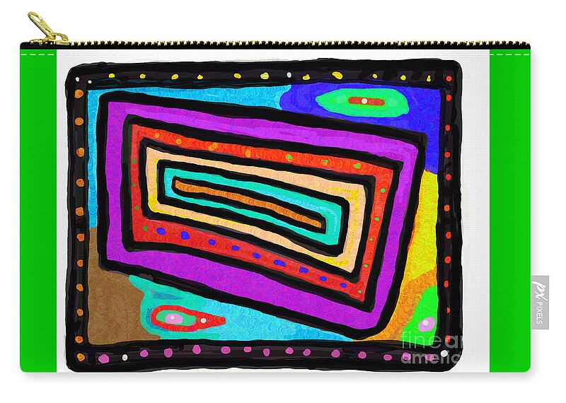 Primitive Impressionistic Expressionism Zip Pouch featuring the digital art Living Inside a Box by Zotshee Zotshee