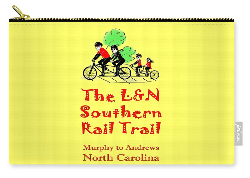 Rail Carry-all Pouch featuring the digital art LN Southern Rail Trail by Debra and Dave Vanderlaan