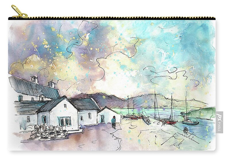 Travel Zip Pouch featuring the painting Loch Maddy In North Uist 01 by Miki De Goodaboom