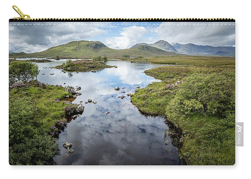 Rannoch Zip Pouch featuring the photograph Lochan na h-Achlaise, Rannoch Moor by Nigel R Bell