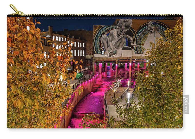Lock 4 Zip Pouch featuring the photograph Lock 4 at Night by Tim Fitzwater