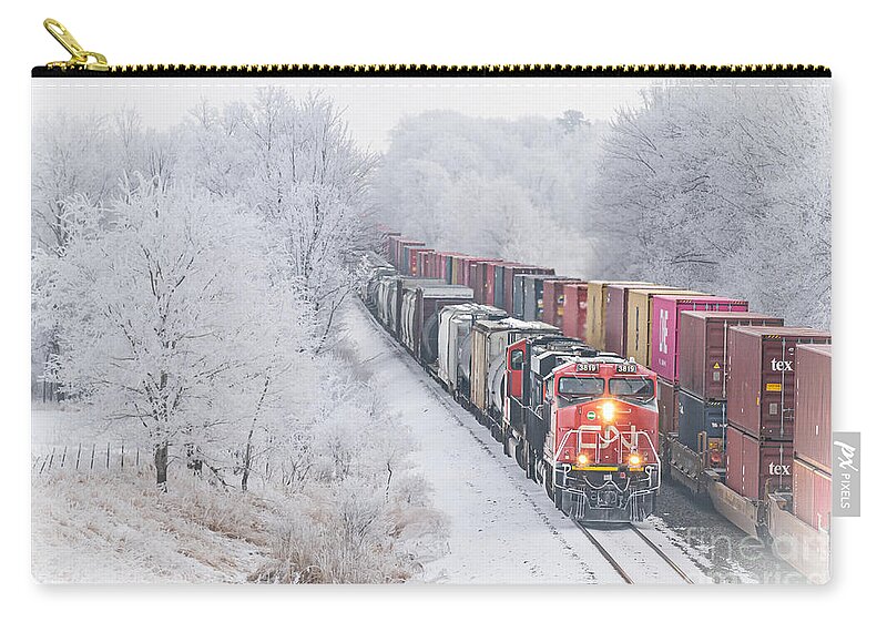 Train Zip Pouch featuring the photograph Loco for Locomotives by Amfmgirl Photography