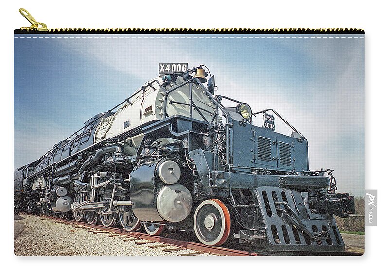 Train Zip Pouch featuring the photograph Locomotive by Jim Mathis