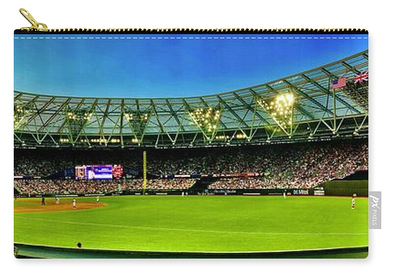 Baseball Zip Pouch featuring the photograph London Series by Dennis Richardson