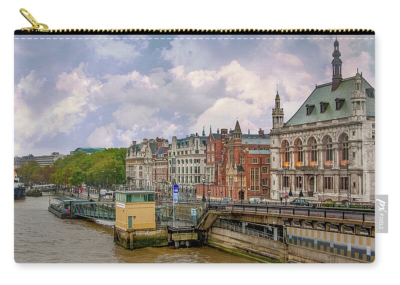 London Carry-all Pouch featuring the digital art London - The Thames River by SnapHappy Photos