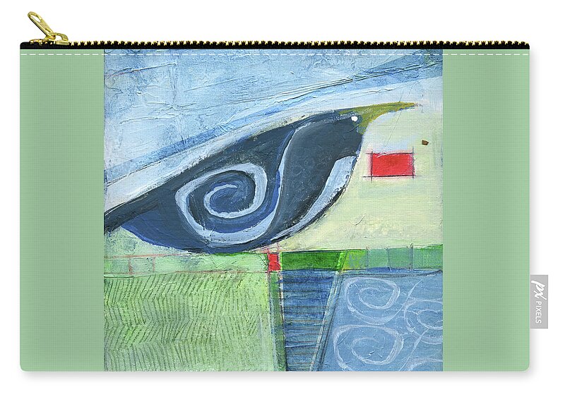 Bird Zip Pouch featuring the painting Lone Bird Poolside by Tim Nyberg