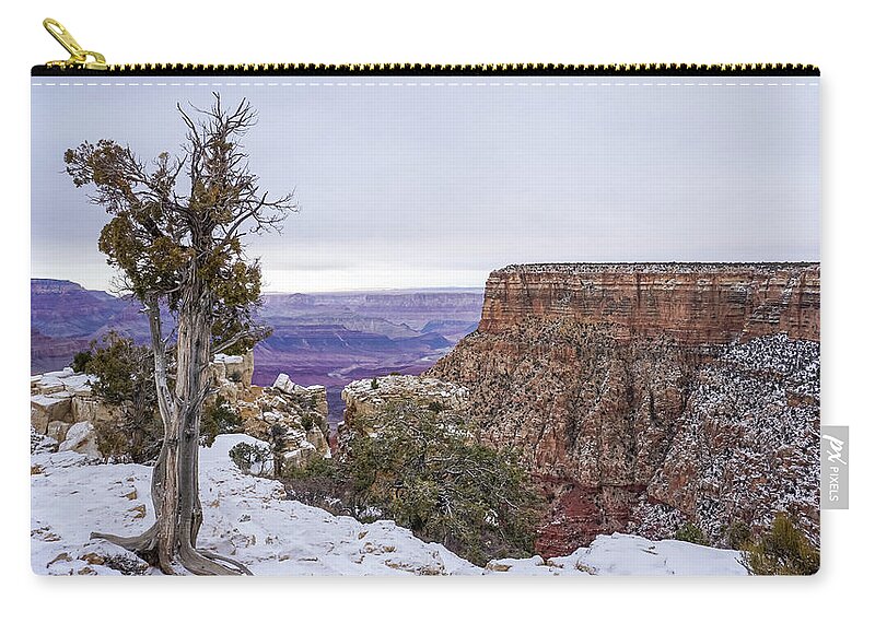 2020 Zip Pouch featuring the photograph Lone Bristlecone on a Snowy Day by Dawn Richards