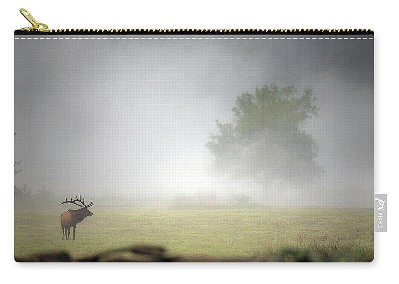 Great Smoky Mountains National Park Zip Pouch featuring the photograph Lone Bull by Robert J Wagner