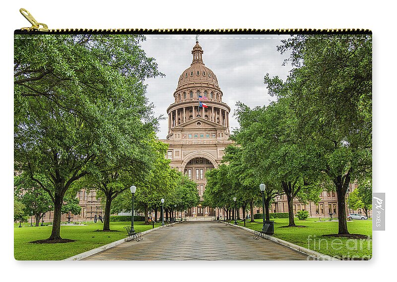 Austin Zip Pouch featuring the photograph Lone Star Capital by Erin Marie Davis