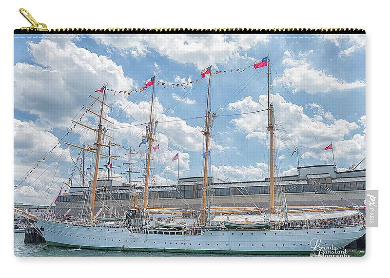 Tall Ship Zip Pouch featuring the photograph Lone Star Flag by Linda Constant