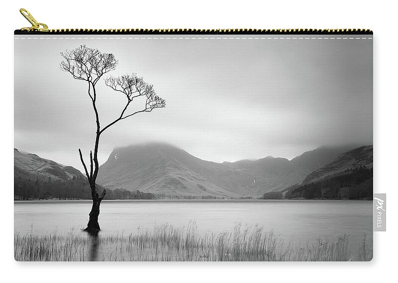 Cumbria Zip Pouch featuring the photograph Lone Tree, Buttermere, Lake District, England, UK by Sarah Howard