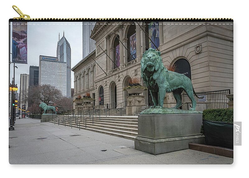 Chicago Zip Pouch featuring the photograph Lonely Art institute by Laura Hedien