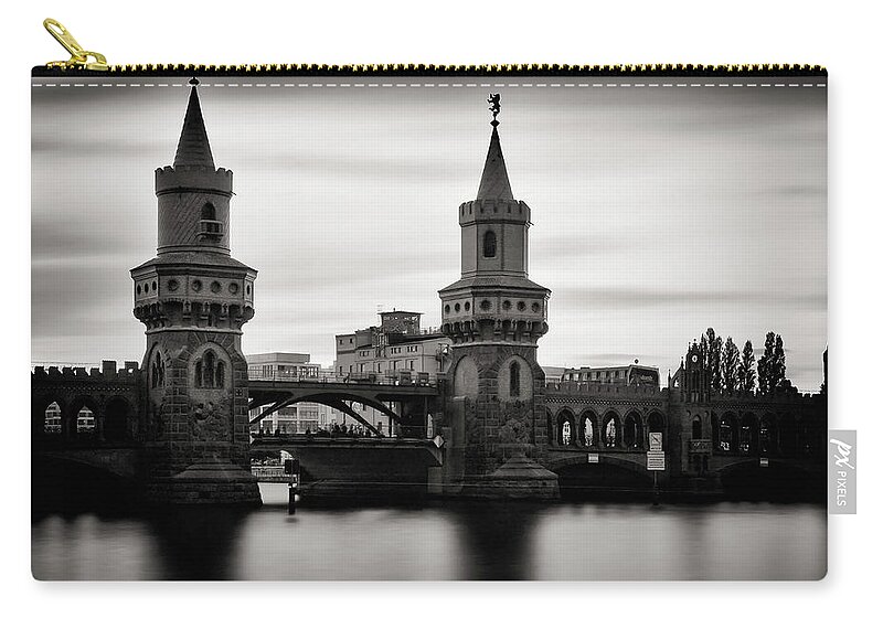 Berlin Zip Pouch featuring the photograph Long Exposure - Berlin - Oberbaum Bridge by Alexander Voss