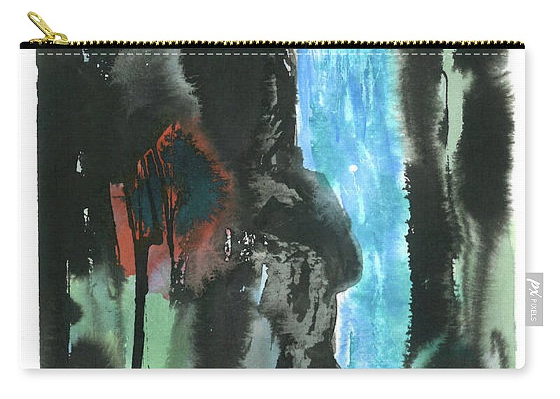  Zip Pouch featuring the painting Long Falls by Rhodes Rumsey