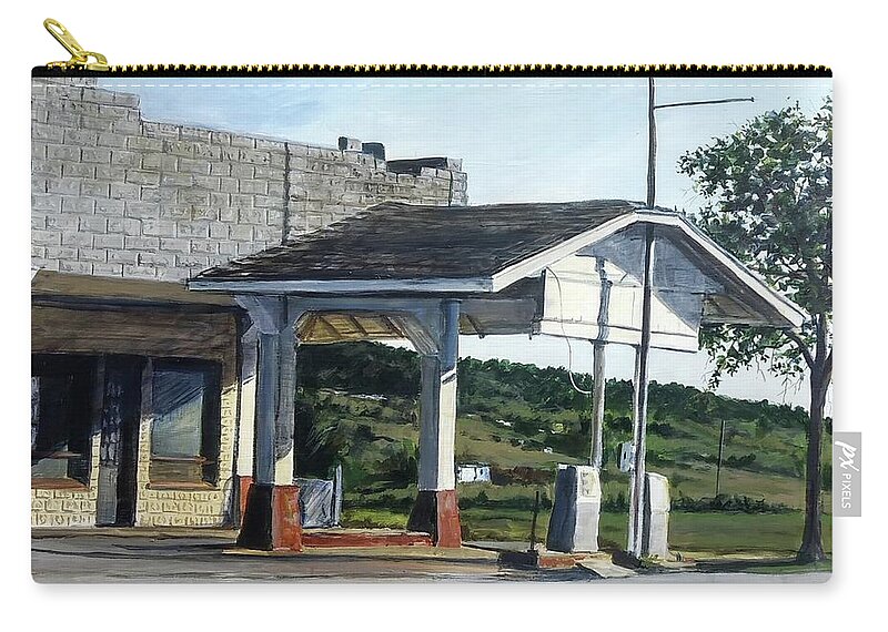 Gas Station Zip Pouch featuring the painting Long Way Around by William Brody