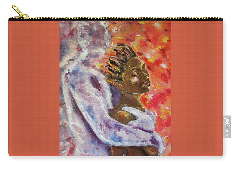  Zip Pouch featuring the painting Longing For by Carmel Joseph