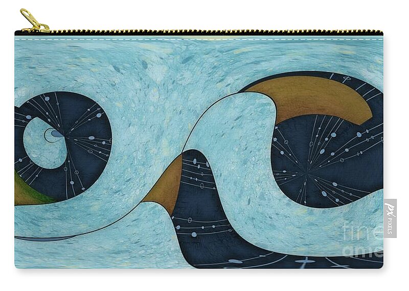 Abstract Zip Pouch featuring the digital art Loobs - 38b by Variance Collections