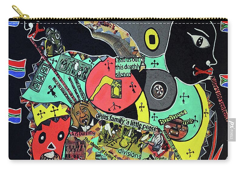 Soweto Carry-all Pouch featuring the painting Look At Em Go by Nkuly Sibeko